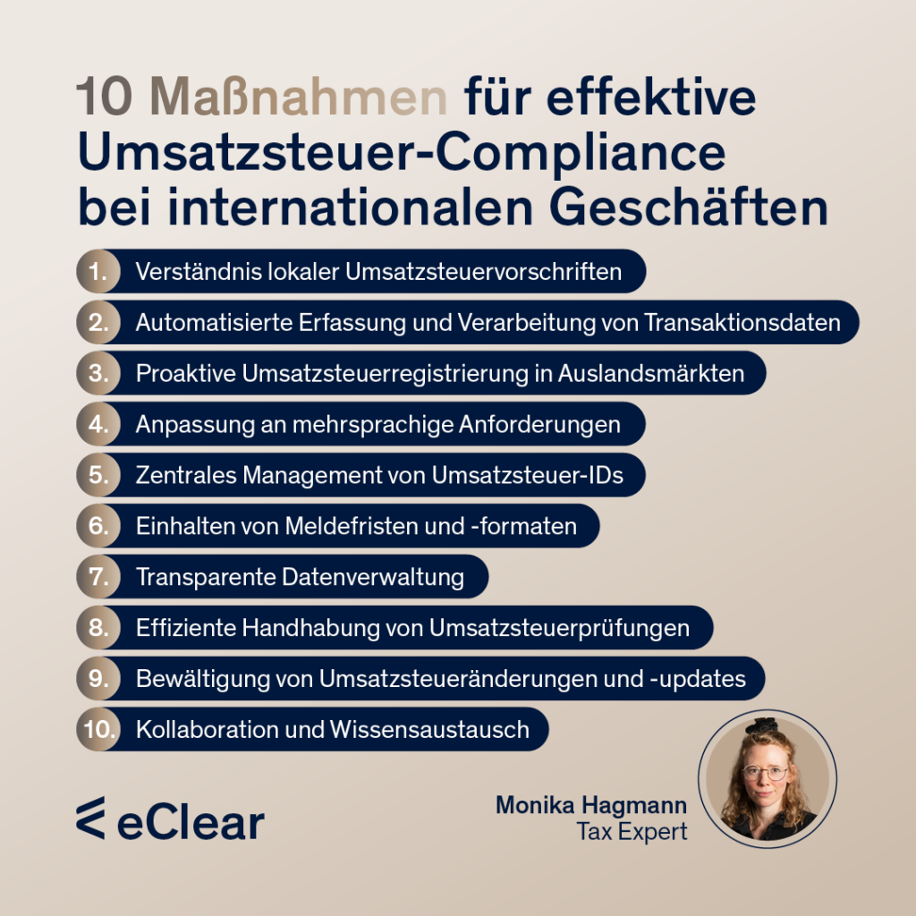 10 Maßnahmen für effektive Umsatzsteuer-Compliance