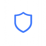 Blauer Schutzschild auf transparentem Hintergrund