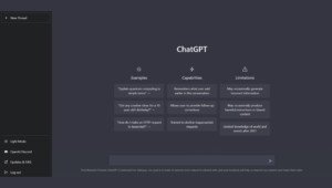 ChatGPT user interface