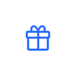Geschenkbox mit blauer Schleife