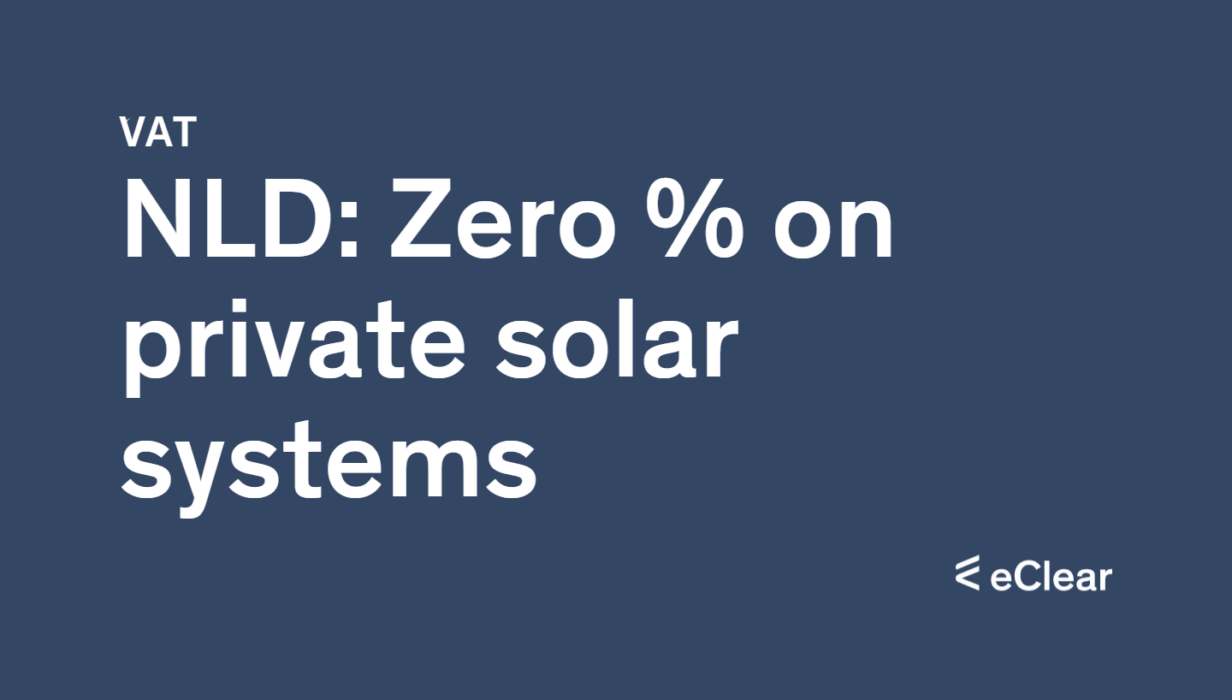 Netherlands plans to abolish VAT on solar panels eClear AG