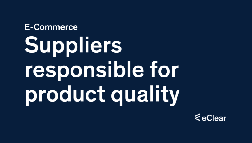 Suppliers responsible for product quality
