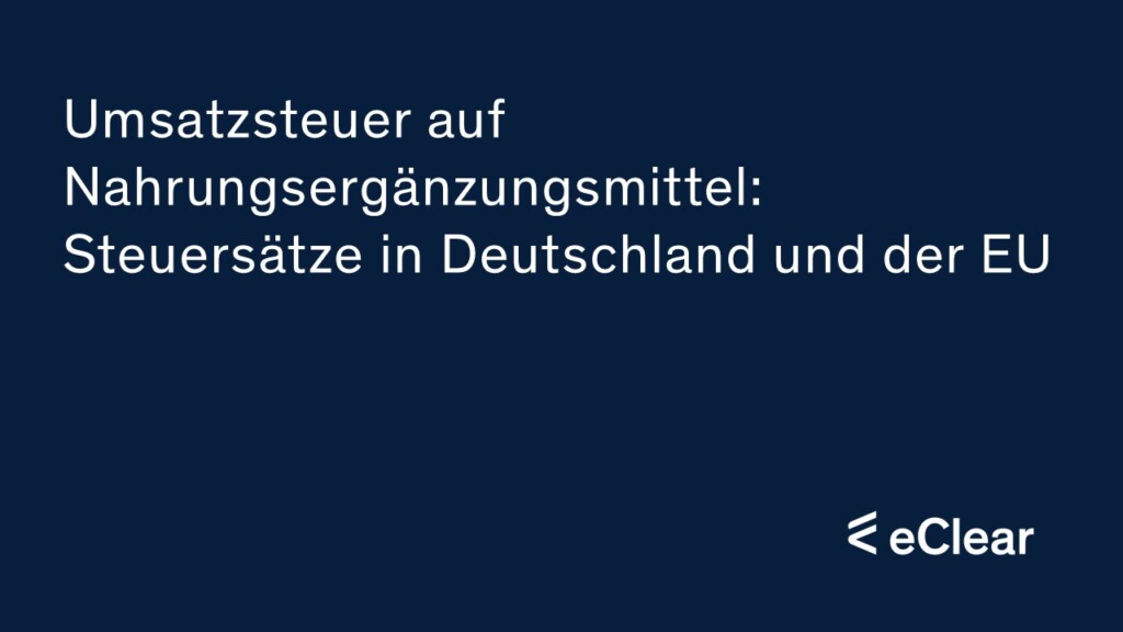 Umsatzsteuer auf Nahrungsergänzungsmittel