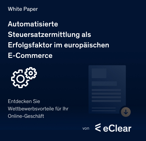 Whitepaper Cover – Automatisierte Steuersatzermittlung als Erfolgsfaktor im europäischen E-Commerce