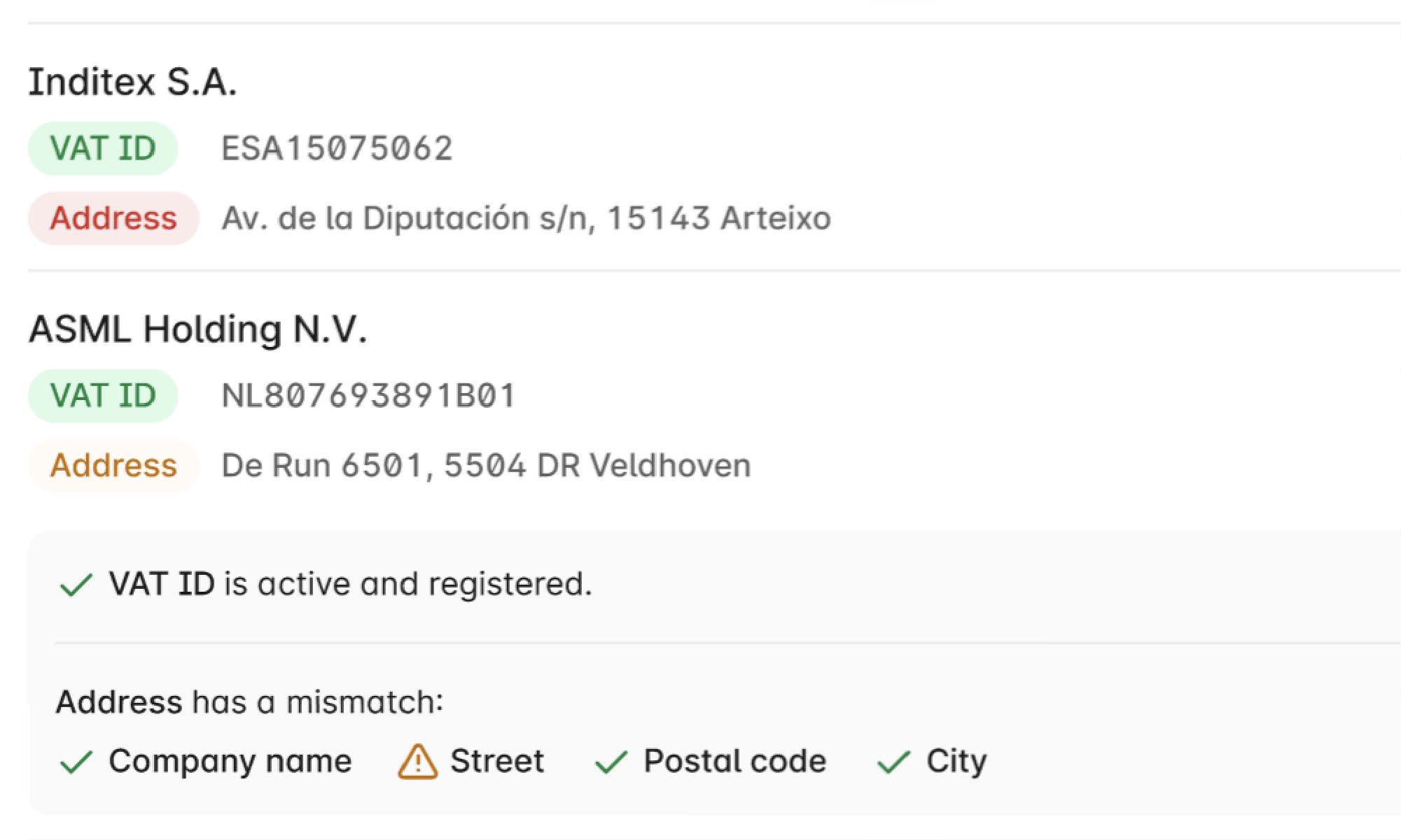 Screenshot VAT-ID Check
